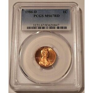 1986 D Lincoln Memorial Cent RED PCGS